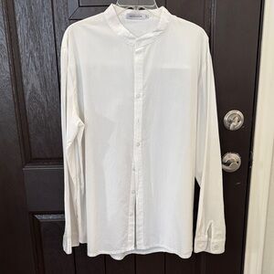 MISSLOOK White Band Collar Button-Down Shirt